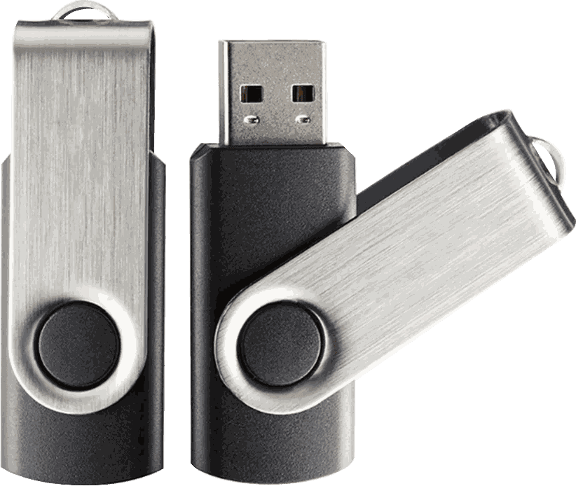 A USB memory stick, the way designs reach the machine today.